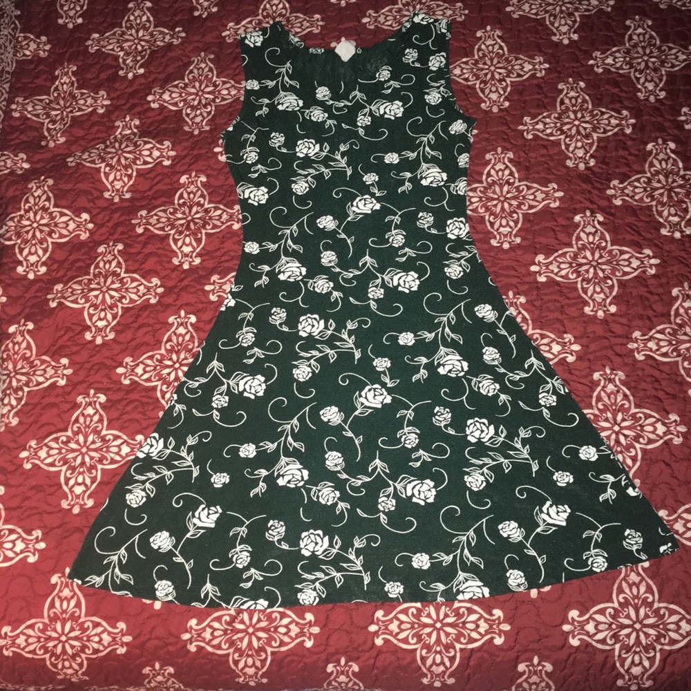 Green floral dress